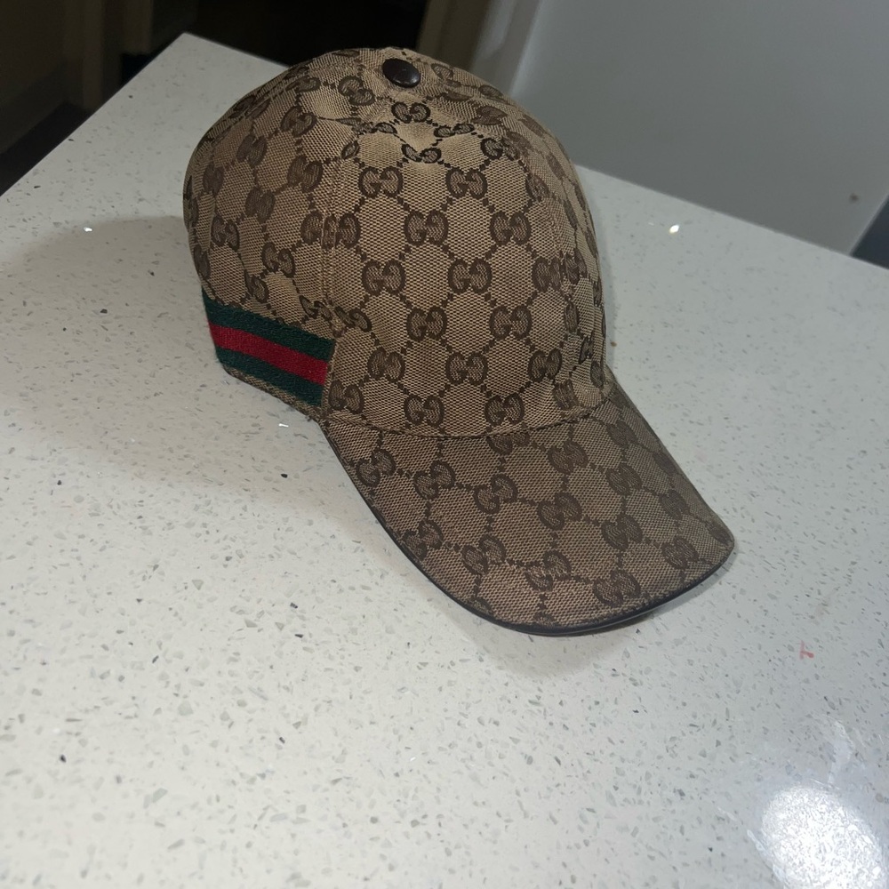 Gucci Brown Beige GG Monogram Hat